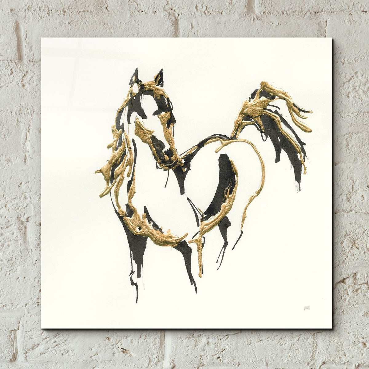 Golden Horse 7 by Chris Paschke - 12x12 acrylic wall art in a room