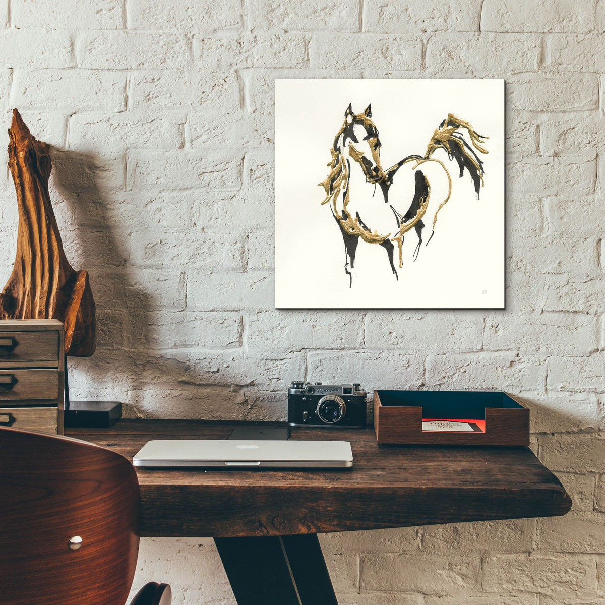Epic Art 'Golden Horse 7'  by Chris Paschke Acrylic Glass Wall Art,12x12