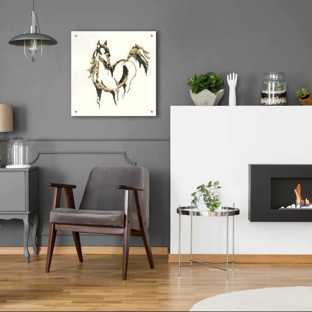 Epic Art 'Golden Horse 7'  by Chris Paschke Acrylic Glass Wall Art,24x24