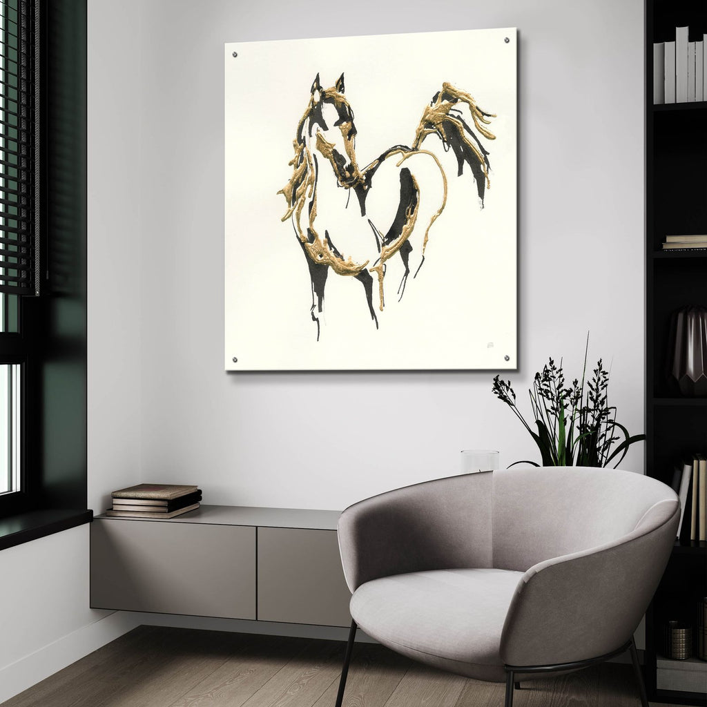 Golden Horse 7 by Chris Paschke - 36x36 acrylic wall art in a room