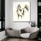 Golden Horse 7 by Chris Paschke - 36x36 acrylic wall art in a room