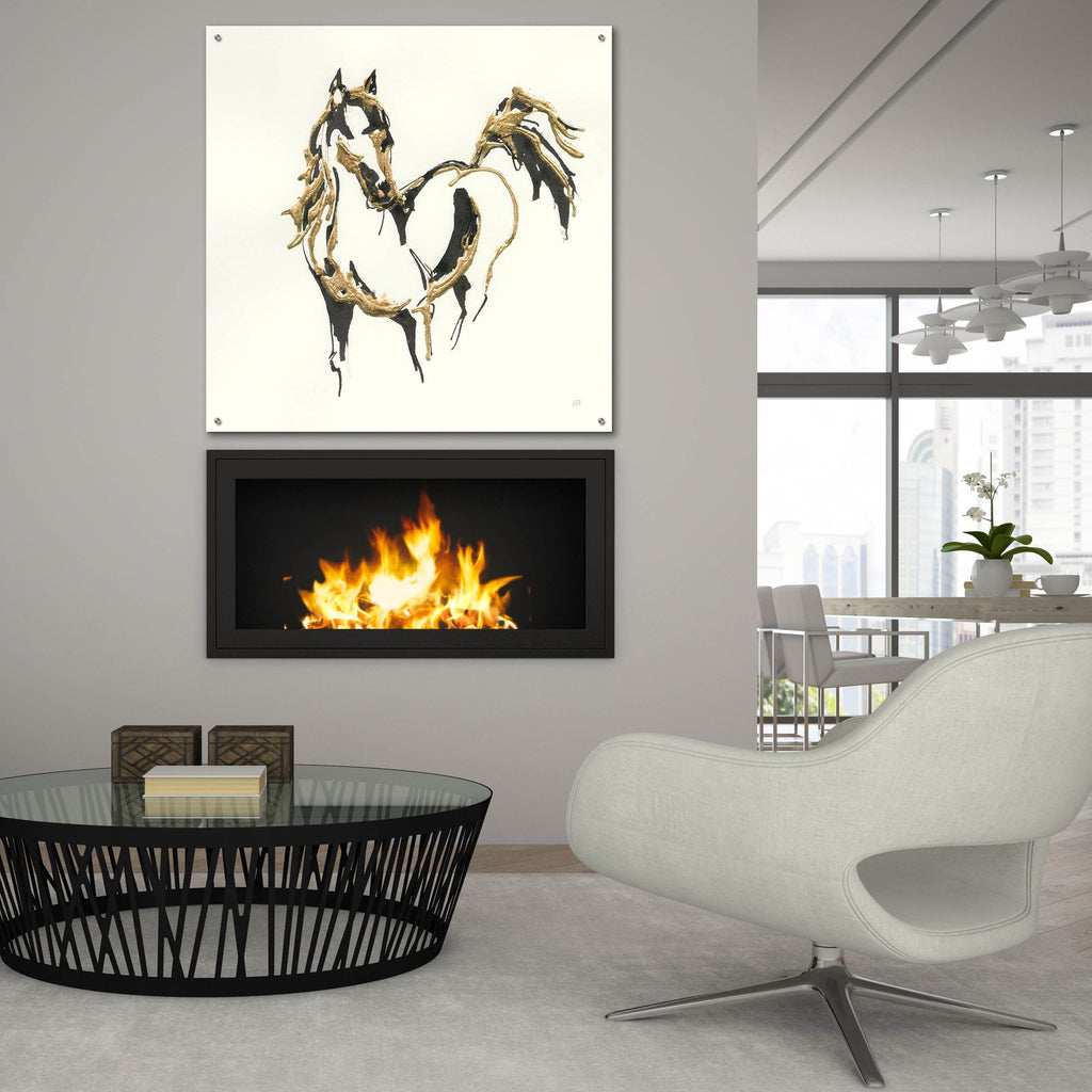 Epic Art 'Golden Horse 7'  by Chris Paschke Acrylic Glass Wall Art,36x36