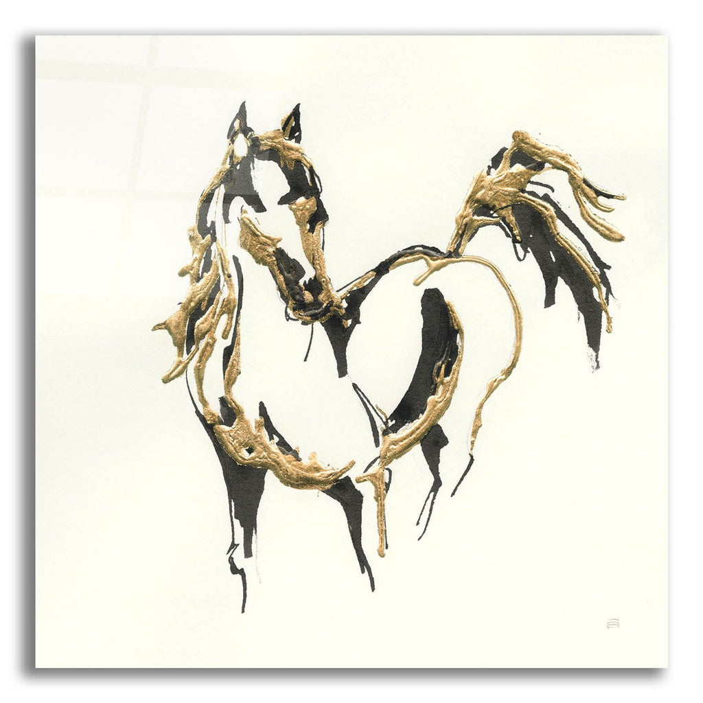 Golden Horse 7 by Chris Paschke acrylic glass wall art