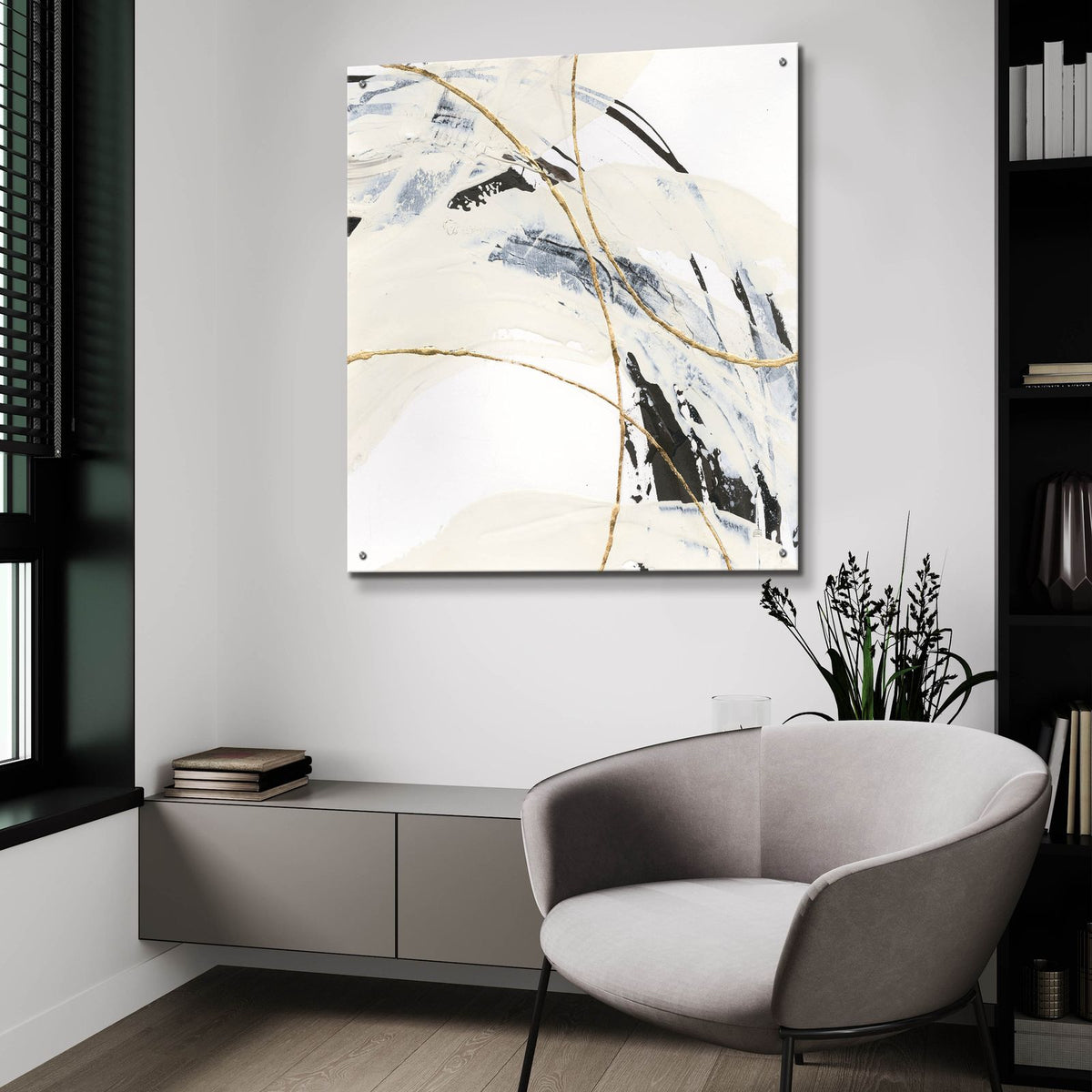Gold And Cream 3 by Chris Paschke - 36x36 acrylic wall art in a room