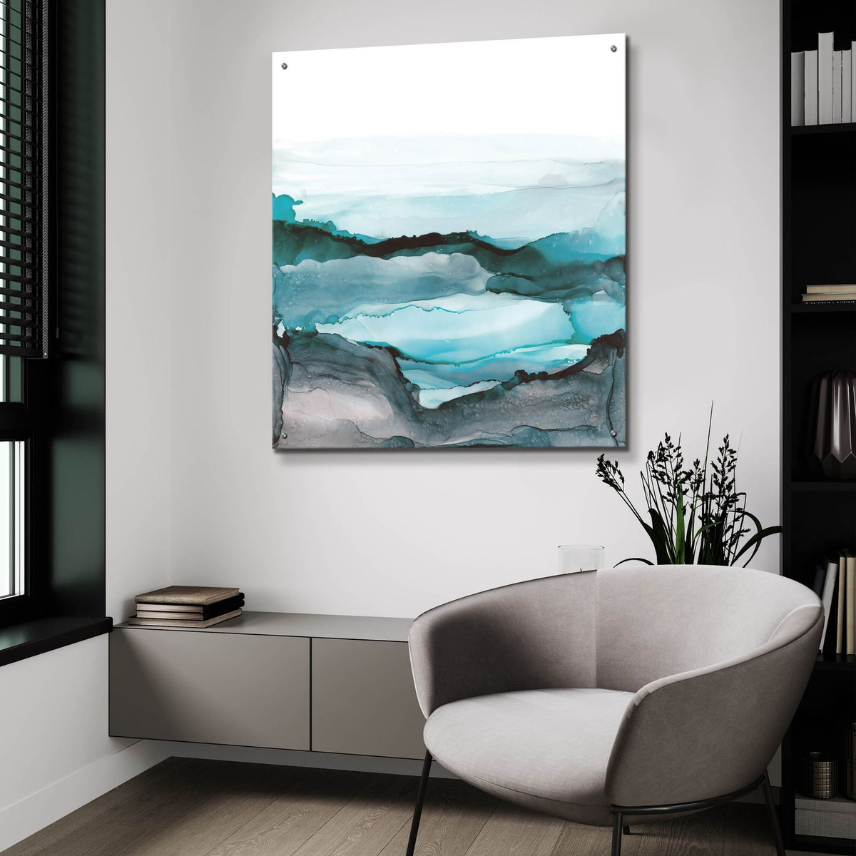 Aquascape 2 by Chris Paschke - 36x36 acrylic wall art in a room