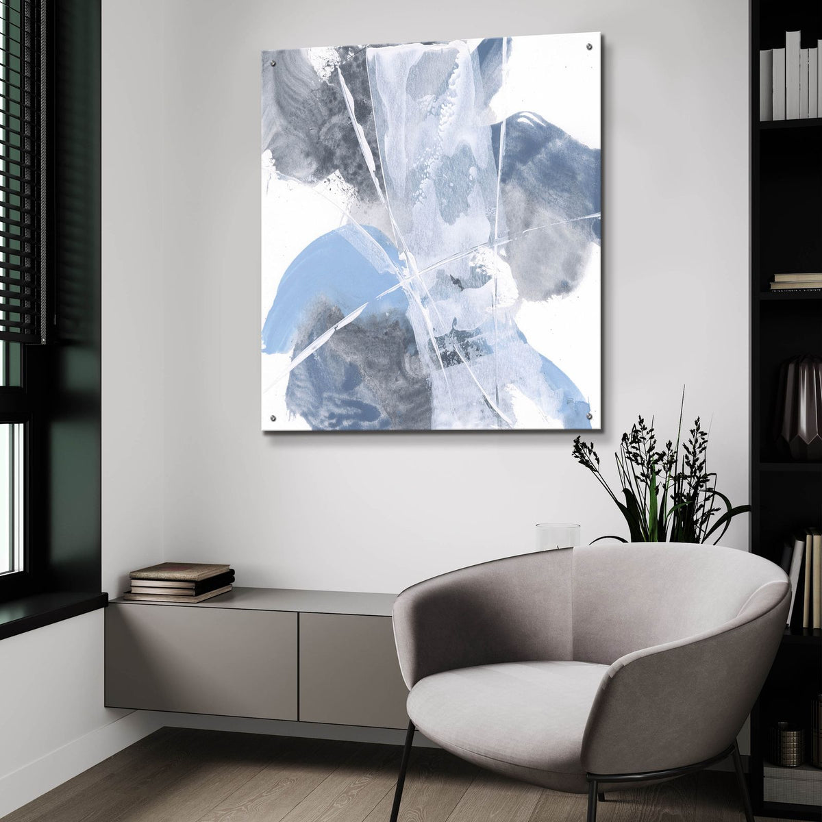 White Line Blues 1 by Chris Paschke - 36x36 acrylic wall art in a room