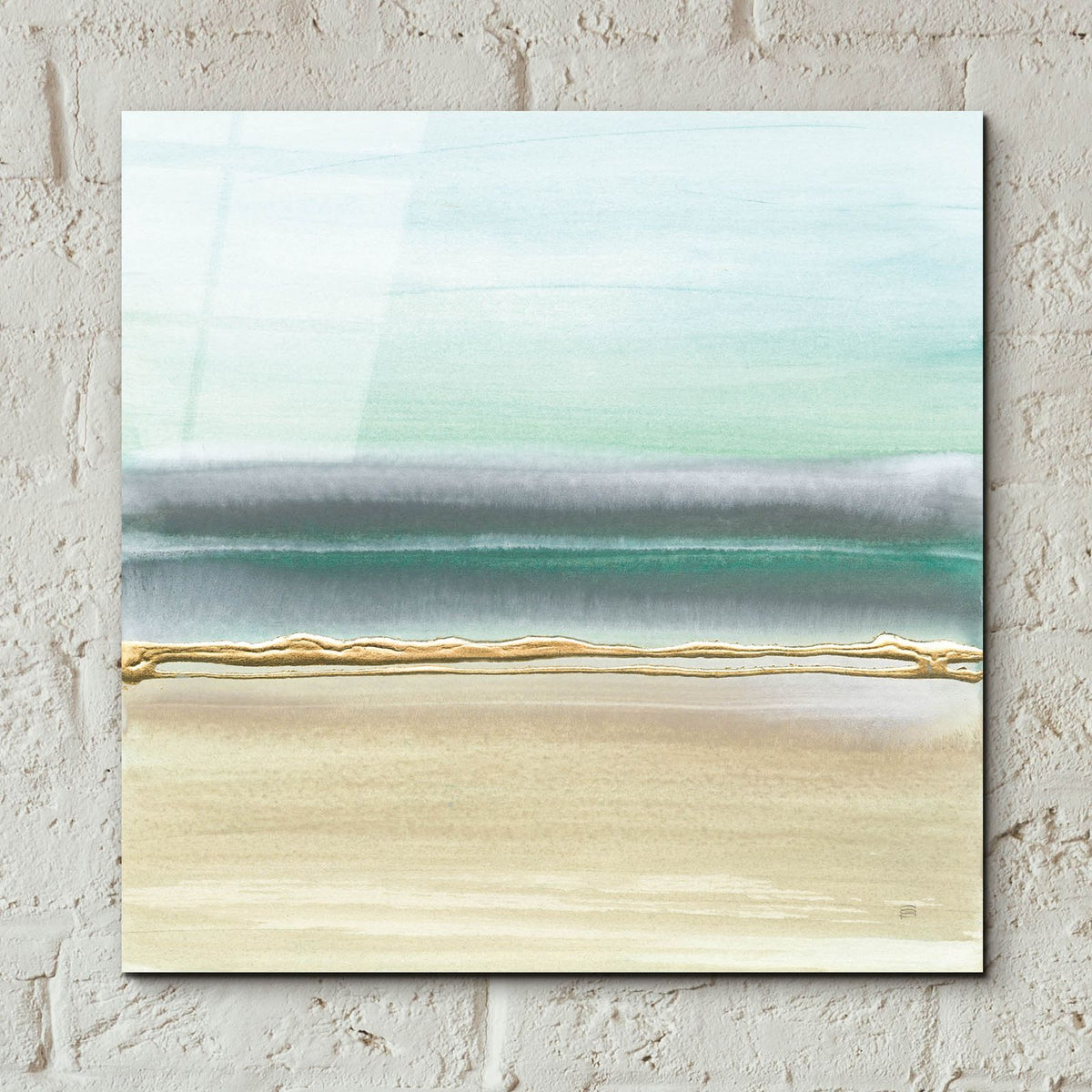Linear Emerald 1 by Chris Paschke - 12x12 acrylic wall art in a room