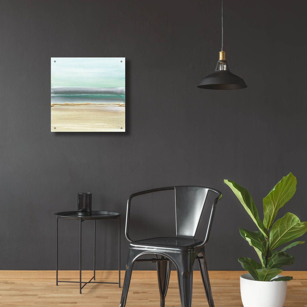Linear Emerald 1 by Chris Paschke - 24x24 acrylic wall art in a room