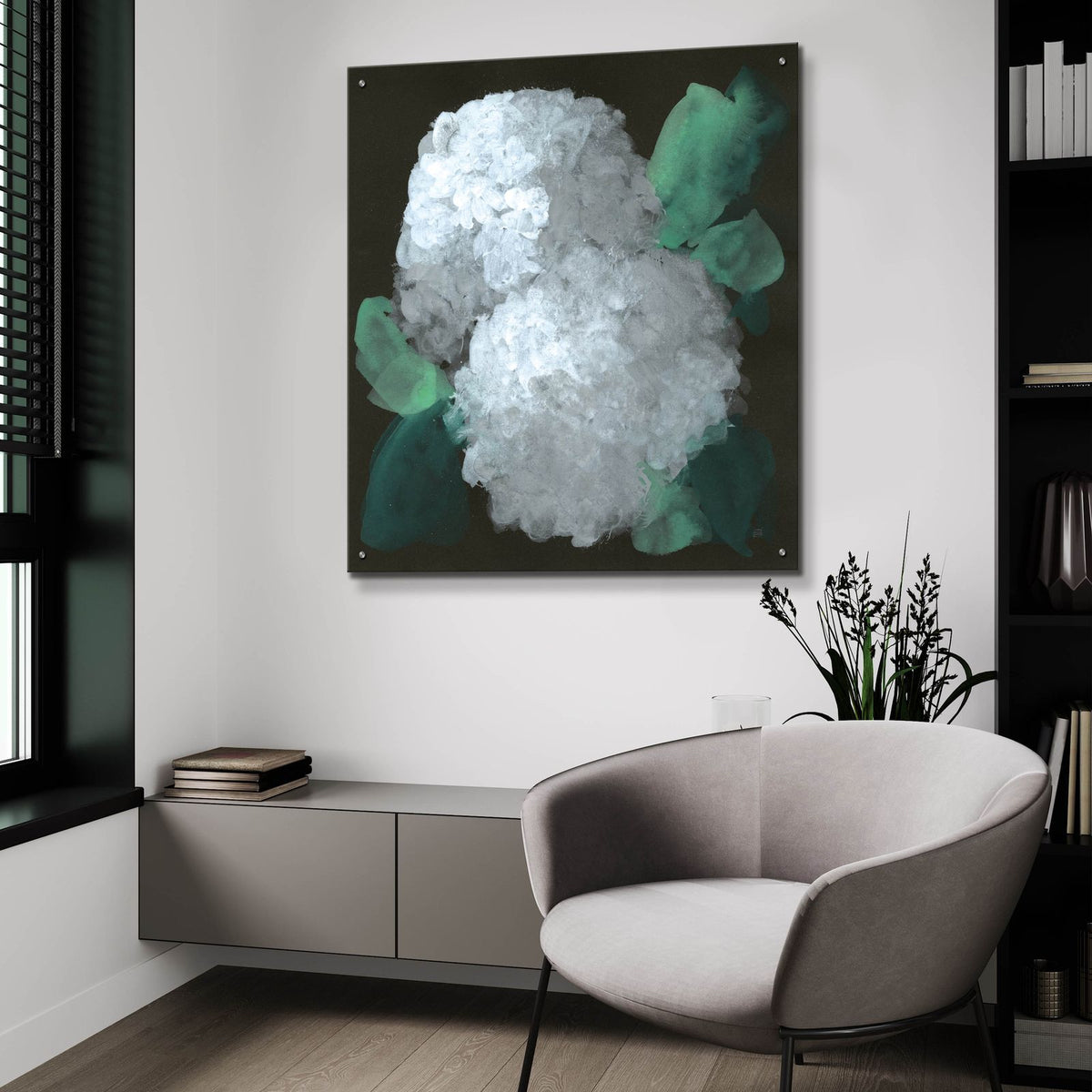 Hydrangea 2 by Chris Paschke - 36x36 acrylic wall art in a room