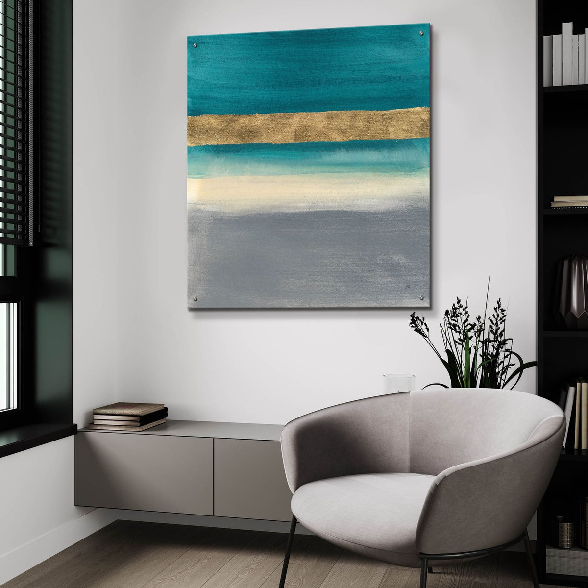 Gold Emerald 2 by Chris Paschke - 36x36 acrylic wall art in a room