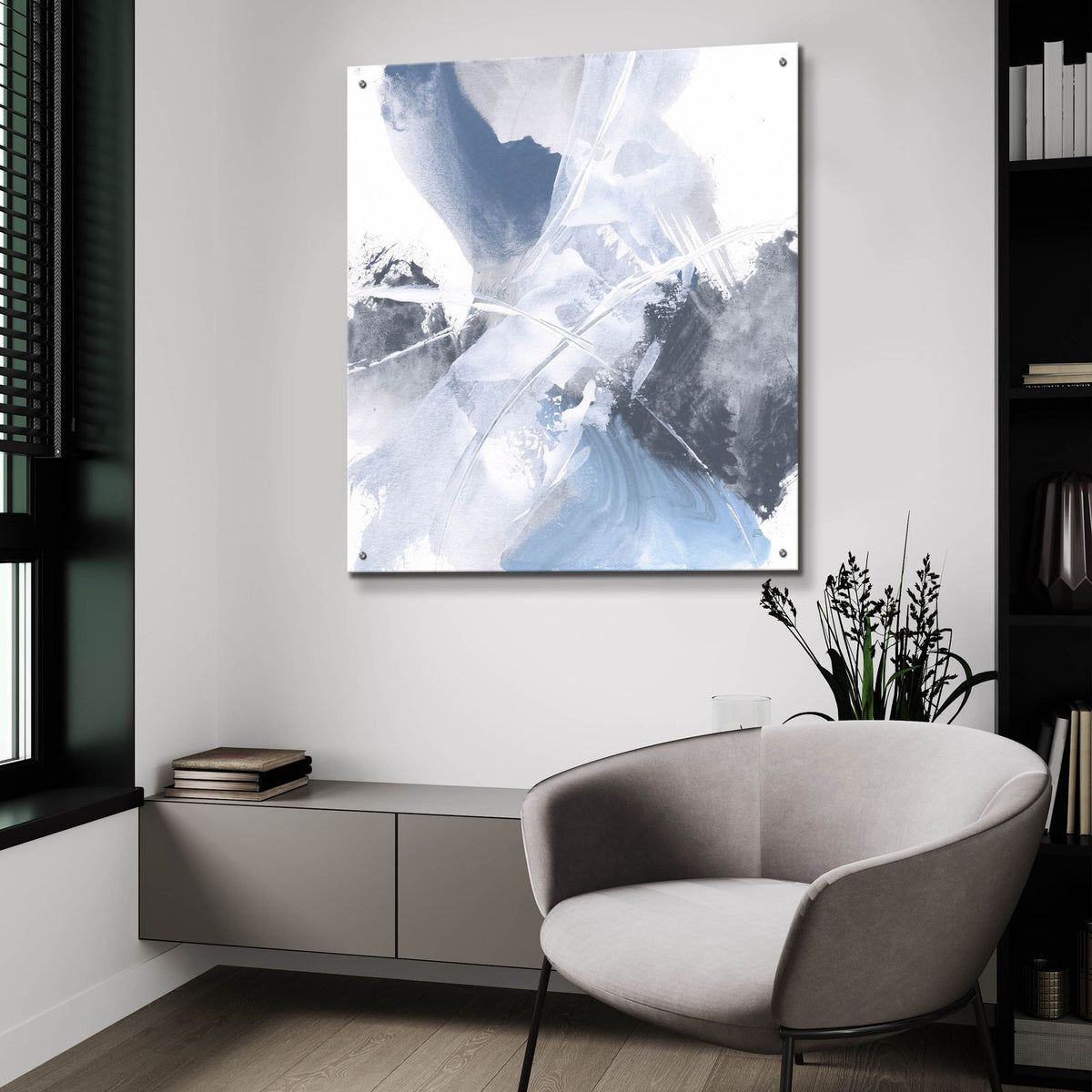White Line Blues 2 by Chris Paschke - 36x36 acrylic wall art in a room