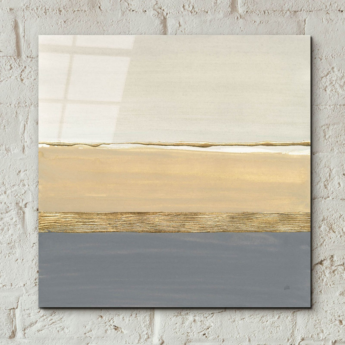 Gold Strips 1 by Chris Paschke - 12x12 acrylic wall art in a room