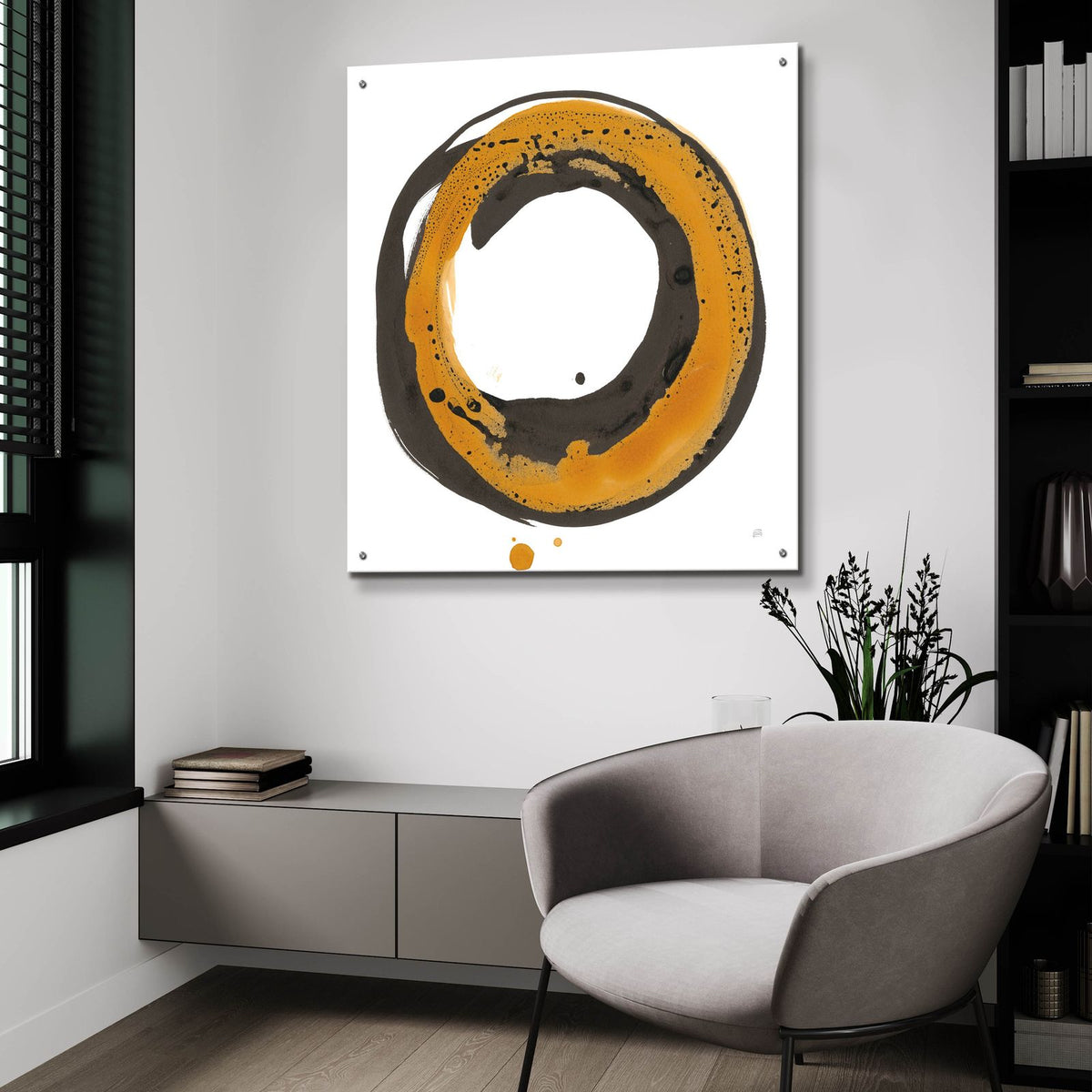 Amber Enso 2 by Chris Paschke - 36x36 acrylic wall art in a room