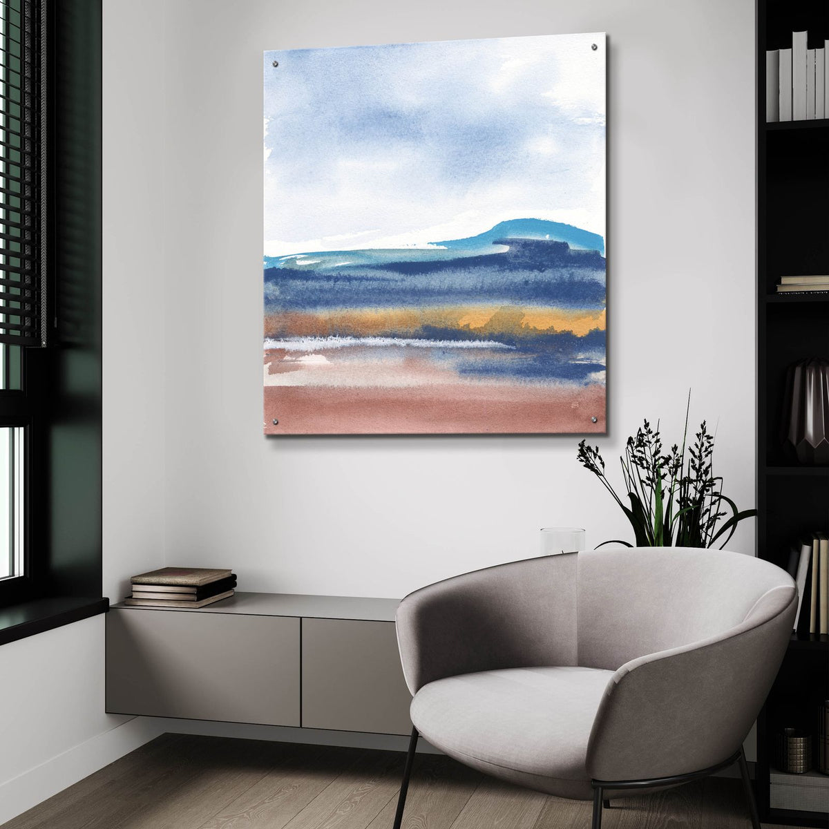 Grounded Rust 2 by Chris Paschke - 36x36 acrylic wall art in a room