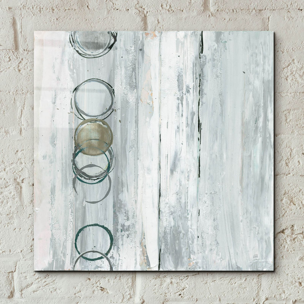 Whitewashed Emerald 1 by Chris Paschke - 12x12 acrylic wall art in a room