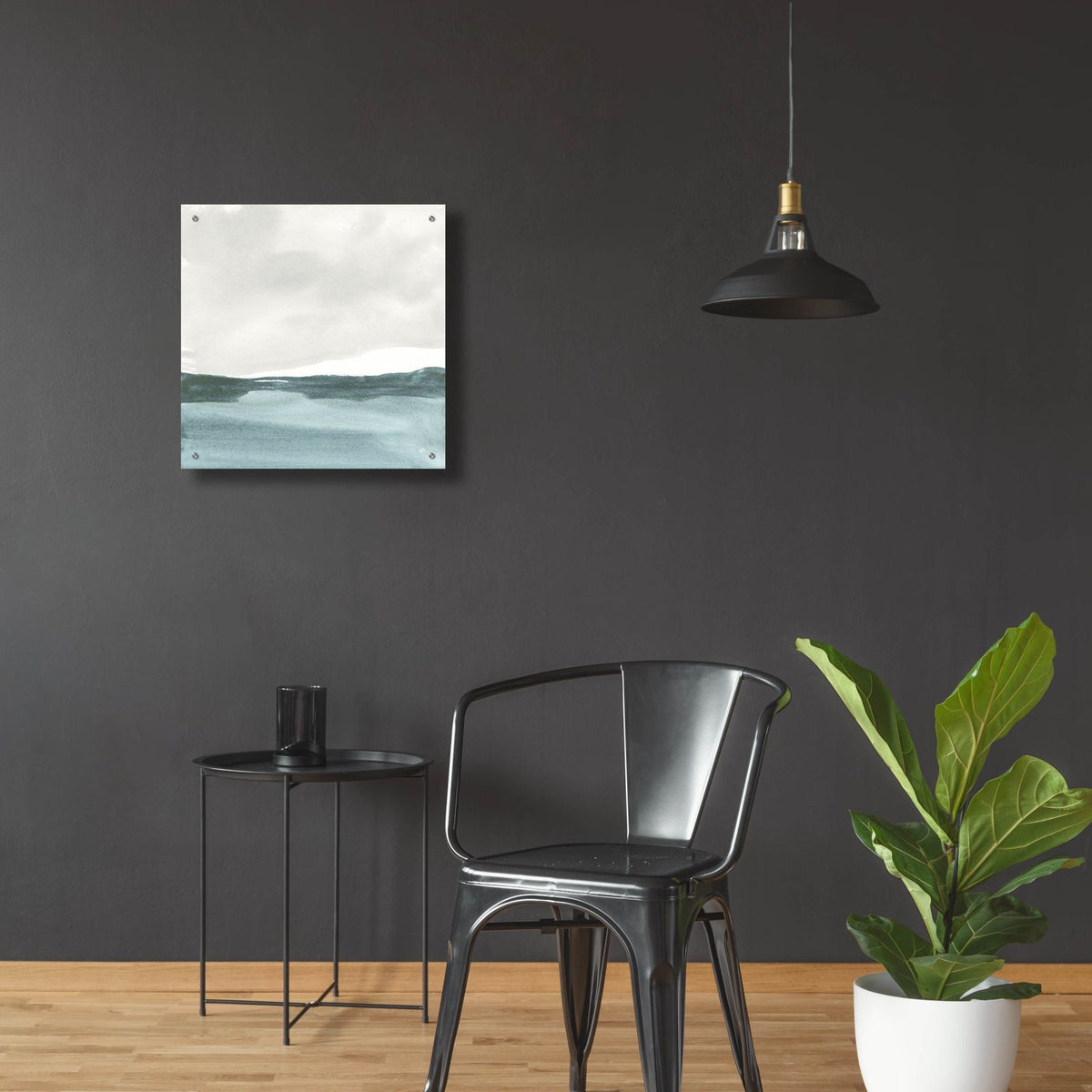 Tranquil Silver Sea 1 by Chris Paschke - 24x24 acrylic wall art in a room