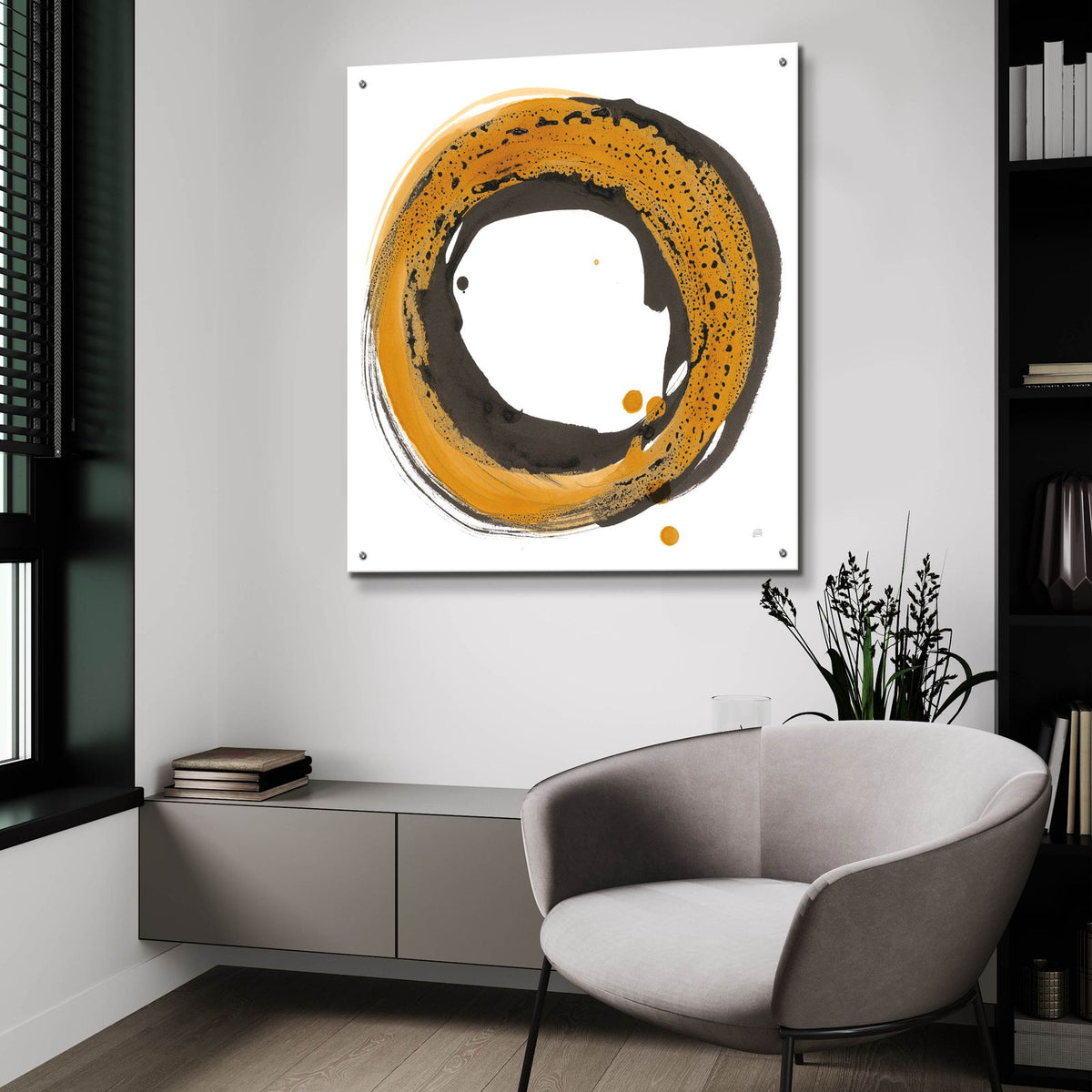 Amber Enso 1 by Chris Paschke - 36x36 acrylic wall art in a room
