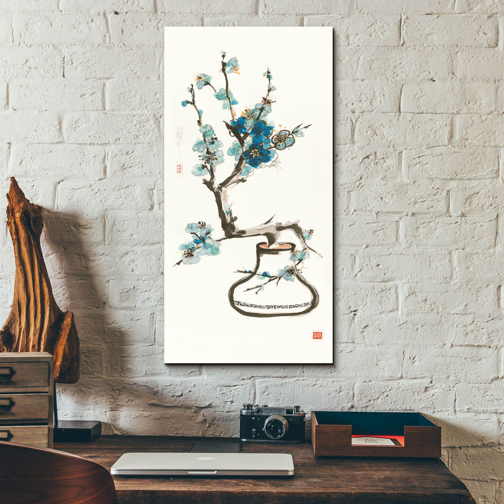 Blue Blossom by Chris Paschke - 12x24 acrylic wall art in a room