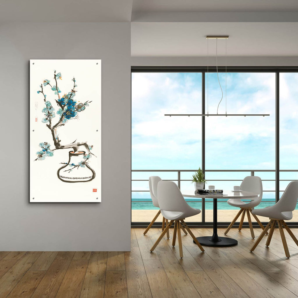 Blue Blossom by Chris Paschke - 24x48 acrylic wall art in a room