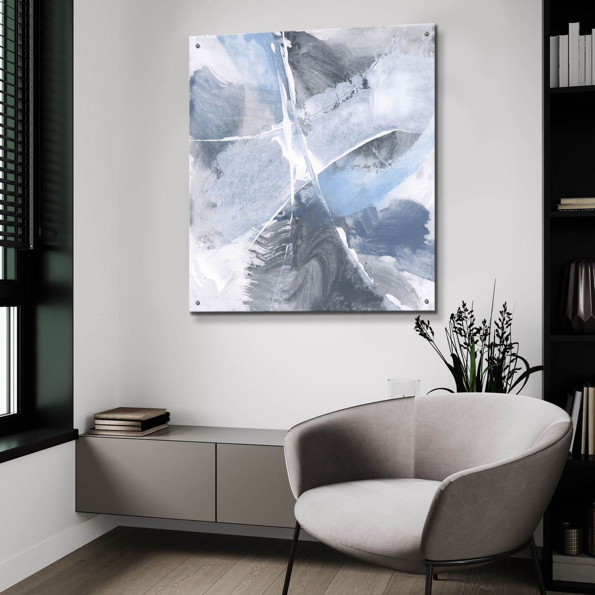 White Line Blues 3 by Chris Paschke - 36x36 acrylic wall art in a room