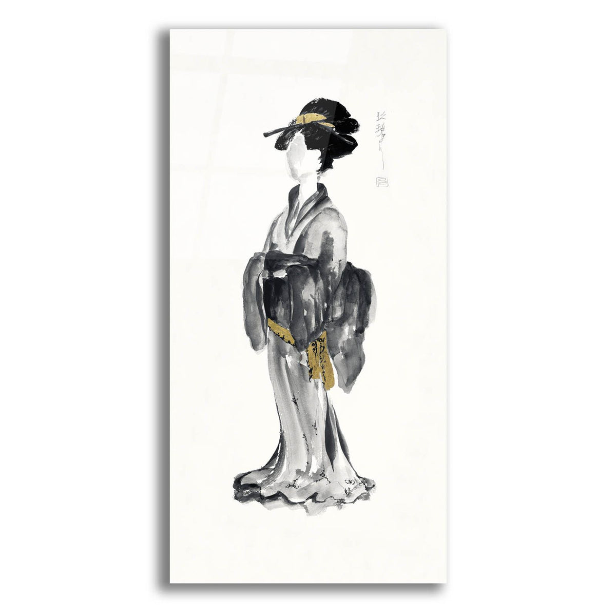 Geisha 1 Black And Gold by Chris Paschke acrylic glass wall art