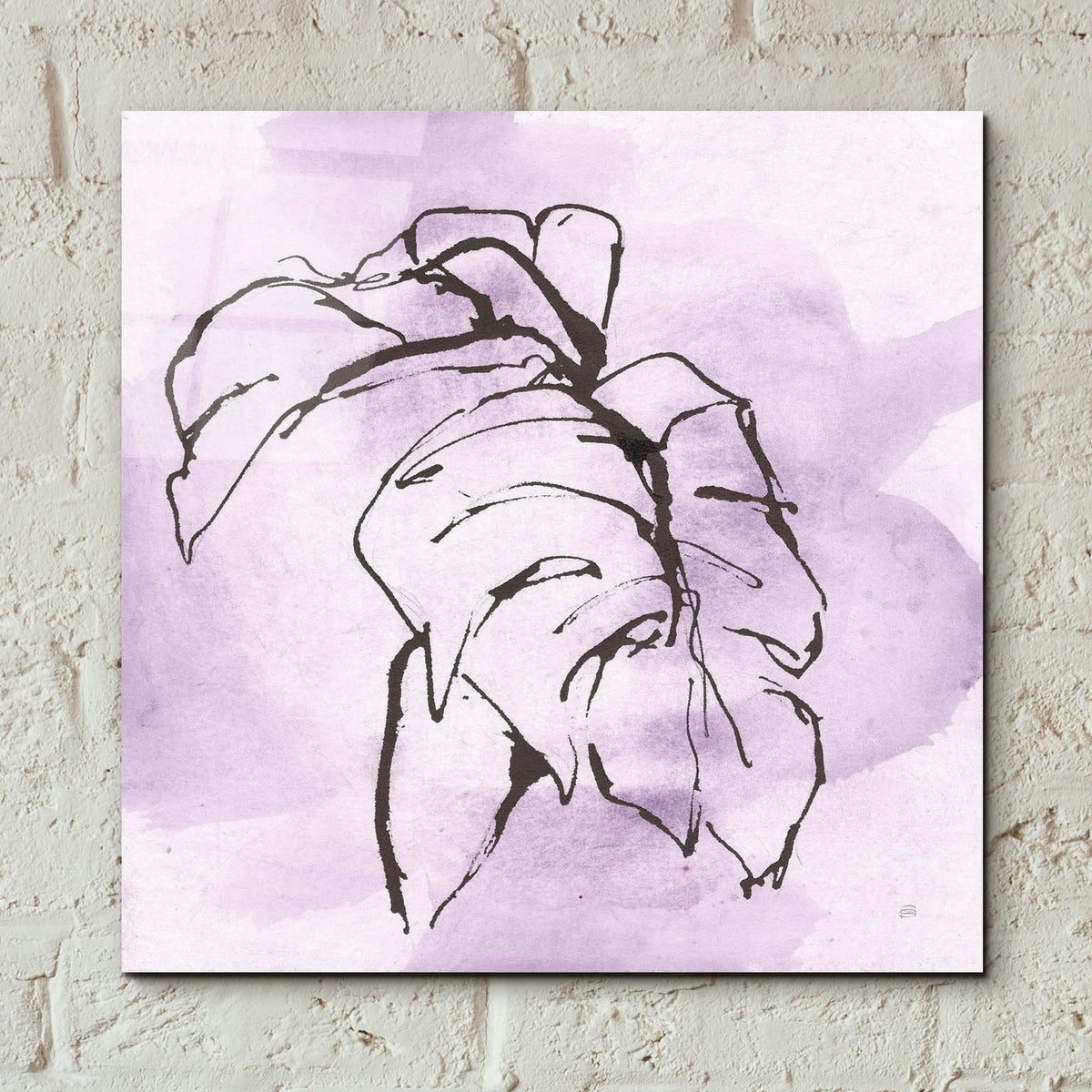 Midnight Plum Leaf 1 by Chris Paschke - 12x12 acrylic wall art in a room