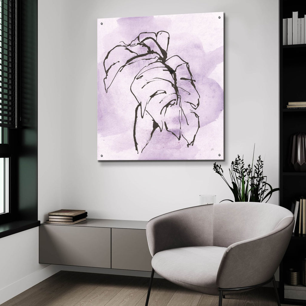 Midnight Plum Leaf 1 by Chris Paschke - 36x36 acrylic wall art in a room