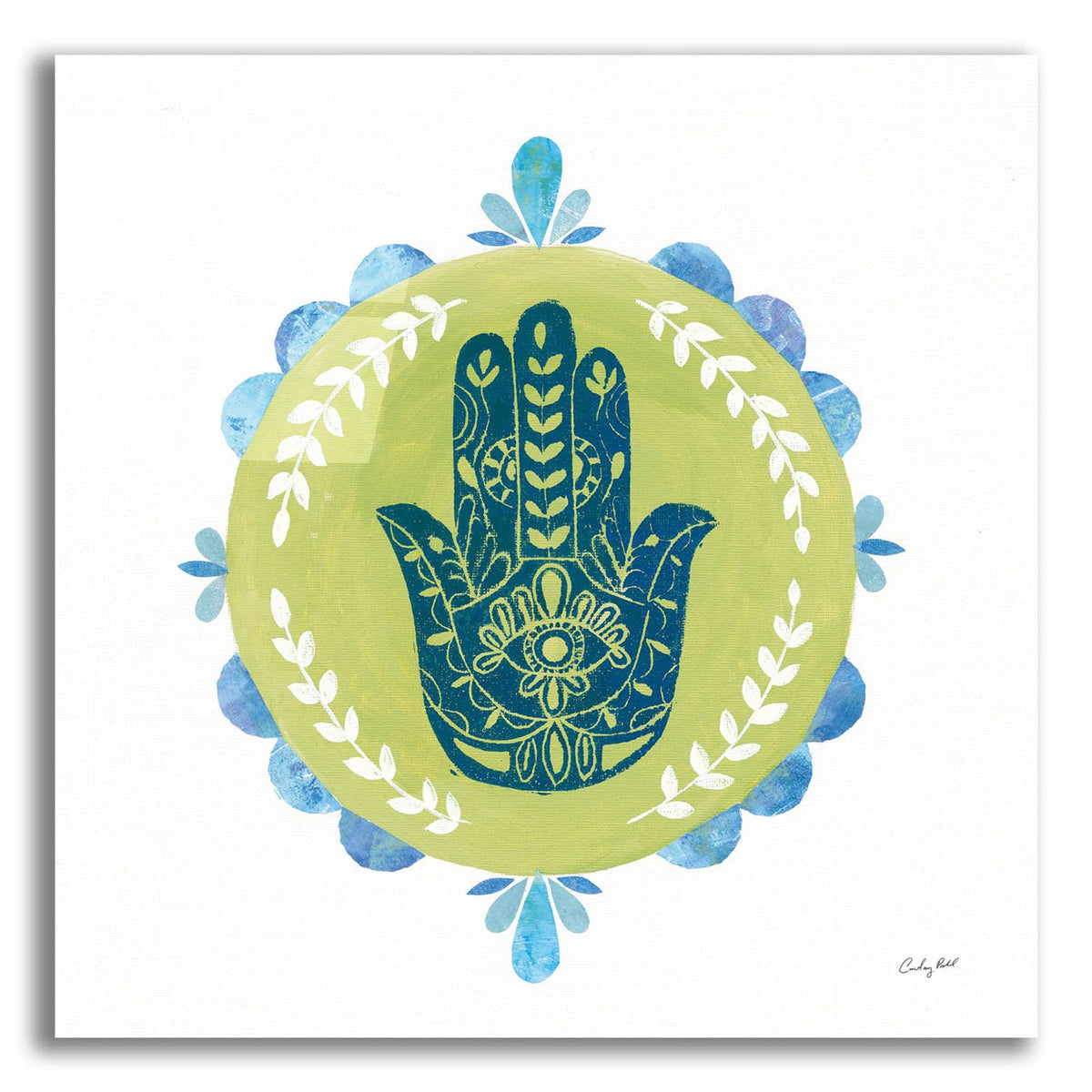 Hamsa Mandala 2 by Courtney Prahl acrylic glass wall art