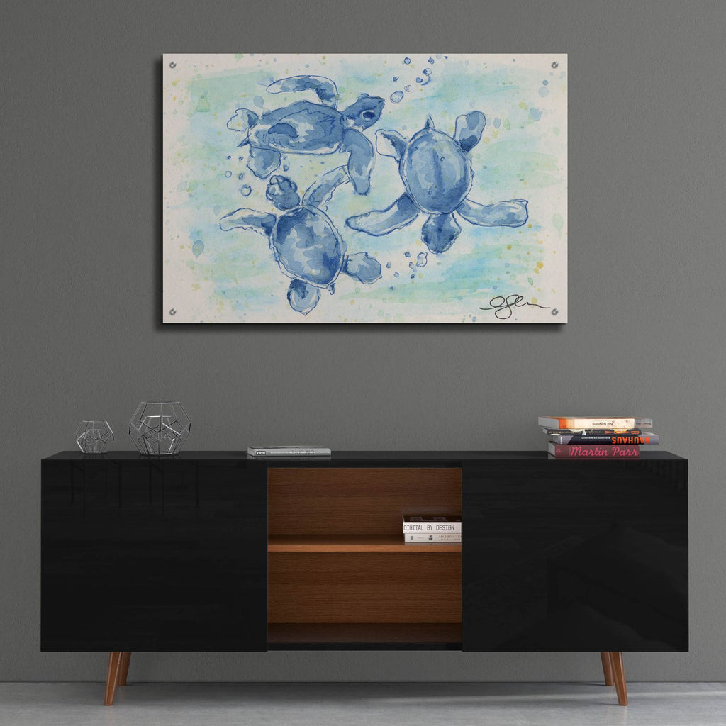 Baby Sea Turtles by Anika Goodhue - 36x24 acrylic wall art in a room