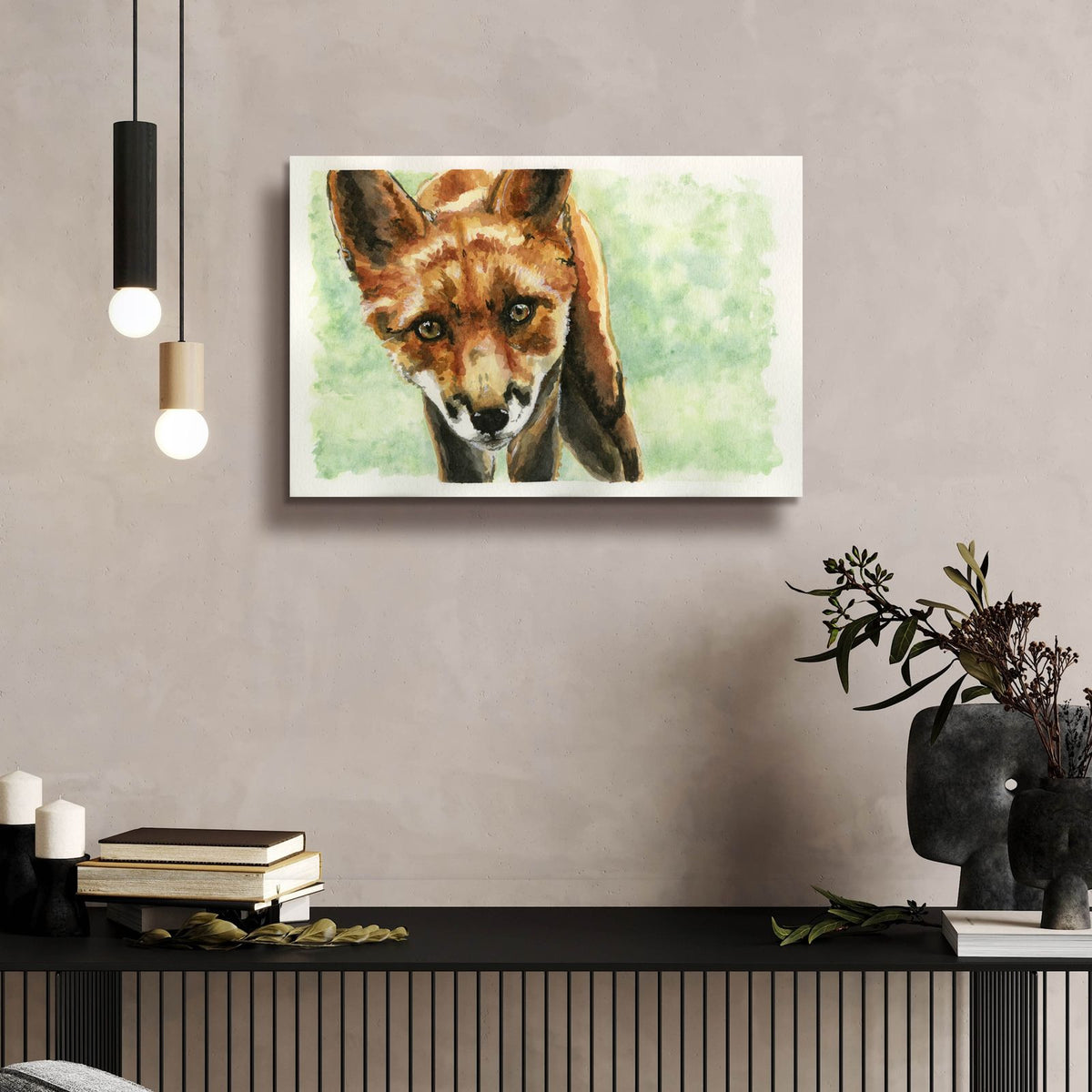 Curious Fox by Anika Goodhue - 24x16 acrylic wall art in a room