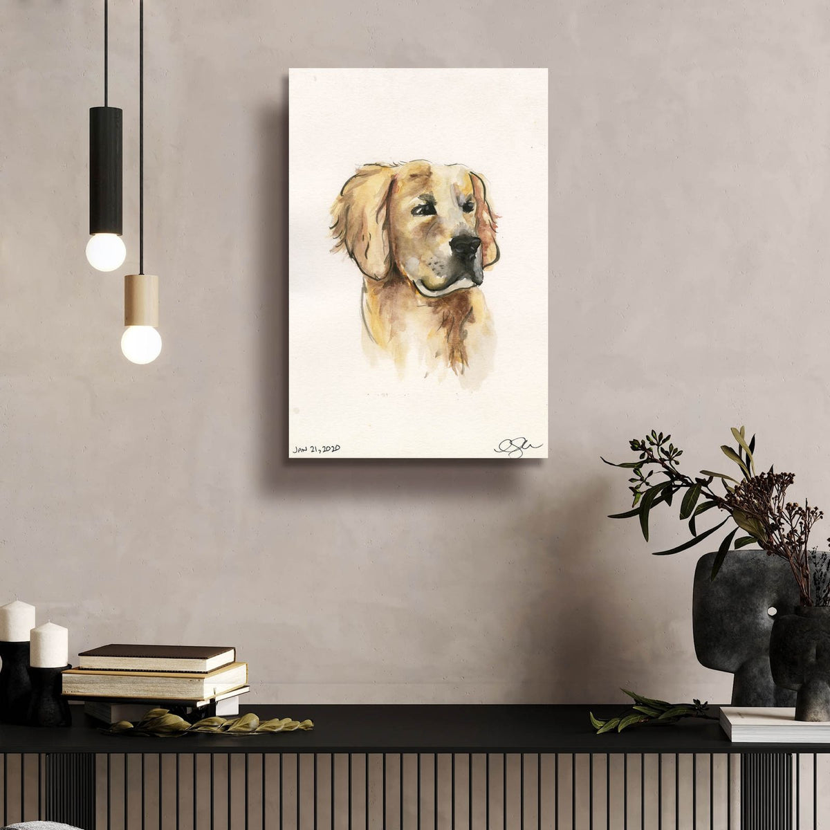 Golden by Anika Goodhue - 16x24 acrylic wall art in a room