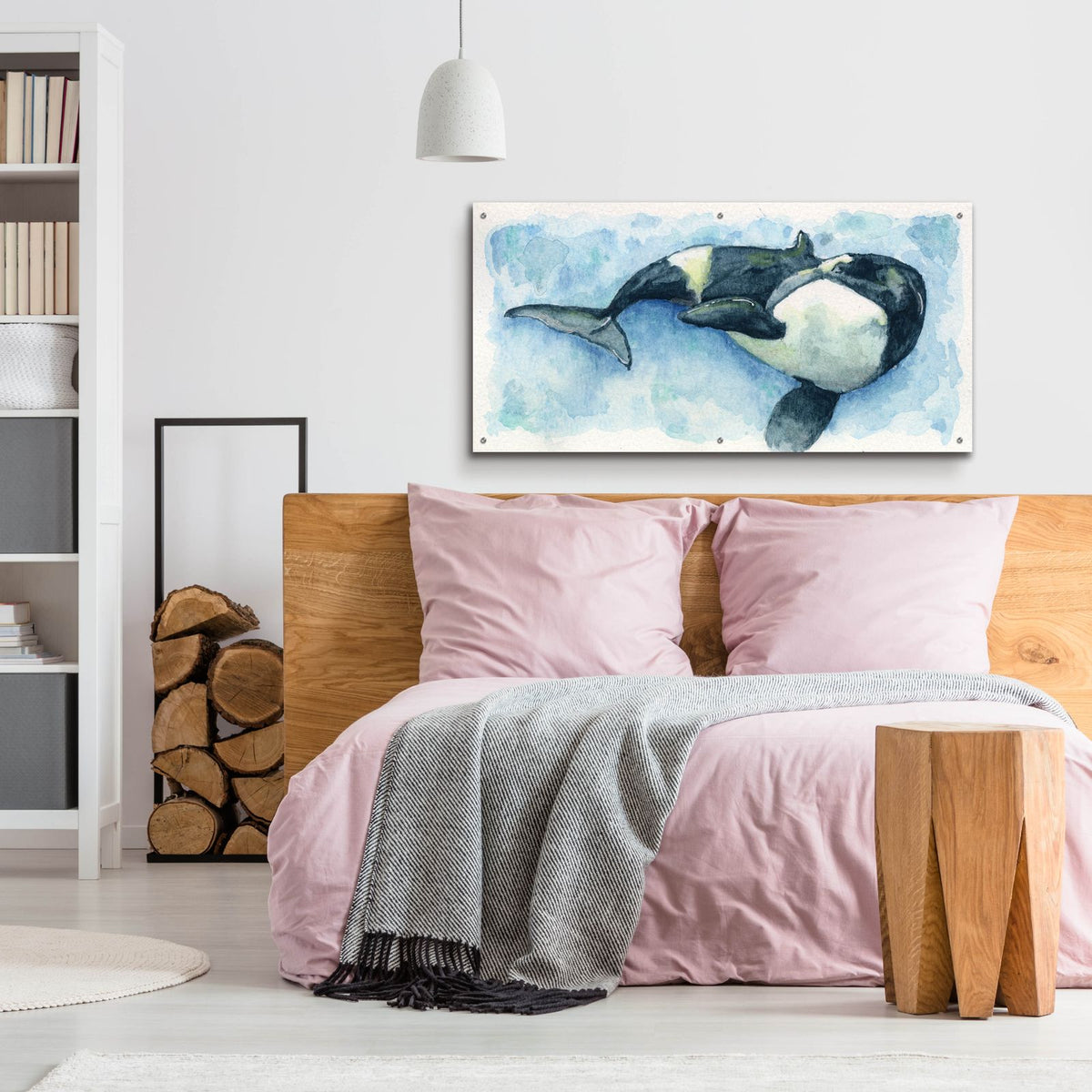 Laundromat Orca by Anika Goodhue - 48x24 acrylic wall art in a room