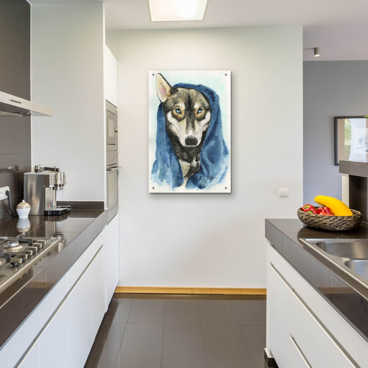 Puppy Storm After A Bath by Anika Goodhue - 24x36 acrylic wall art in a room