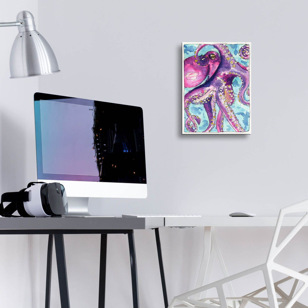 Snow Day Octopus by Anika Goodhue - 12x16 acrylic wall art in a room