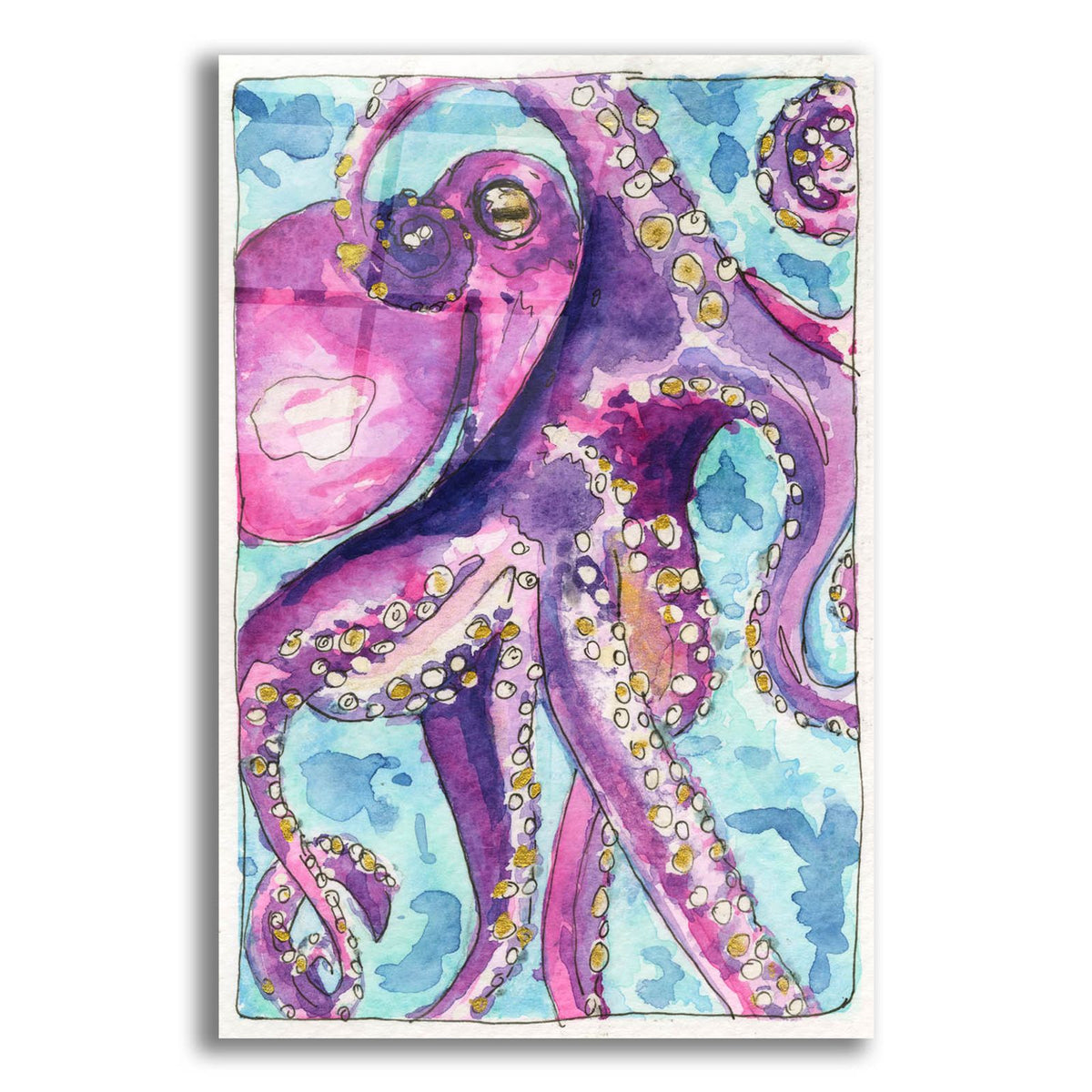 Snow Day Octopus by Anika Goodhue acrylic glass wall art
