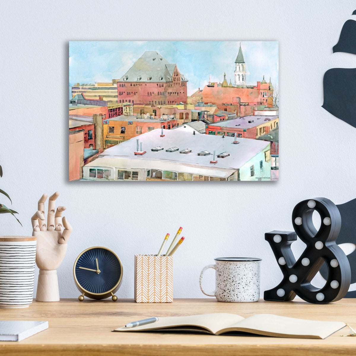 Above Burlington by Annelein Beukenkamp - 16x12 acrylic wall art in a room