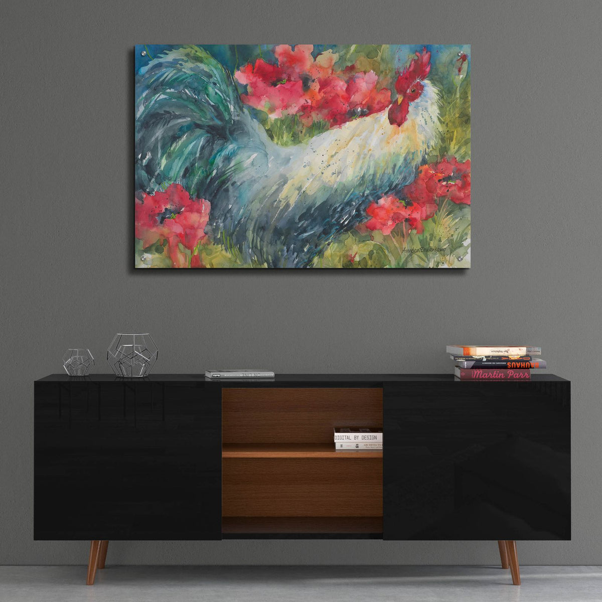 Among The Poppies by Annelein Beukenkamp - 36x24 acrylic wall art in a room