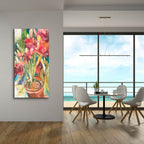 Architectural Amaryllis by Annelein Beukenkamp - 24x48 acrylic wall art in a room