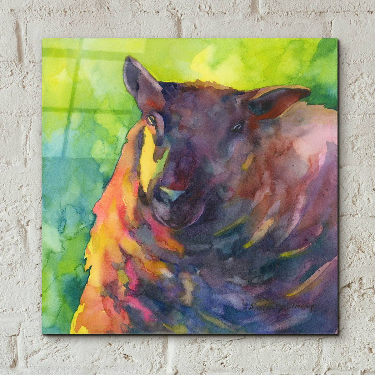 Baa Baa Black Sheep by Annelein Beukenkamp - 12x12 acrylic wall art in a room