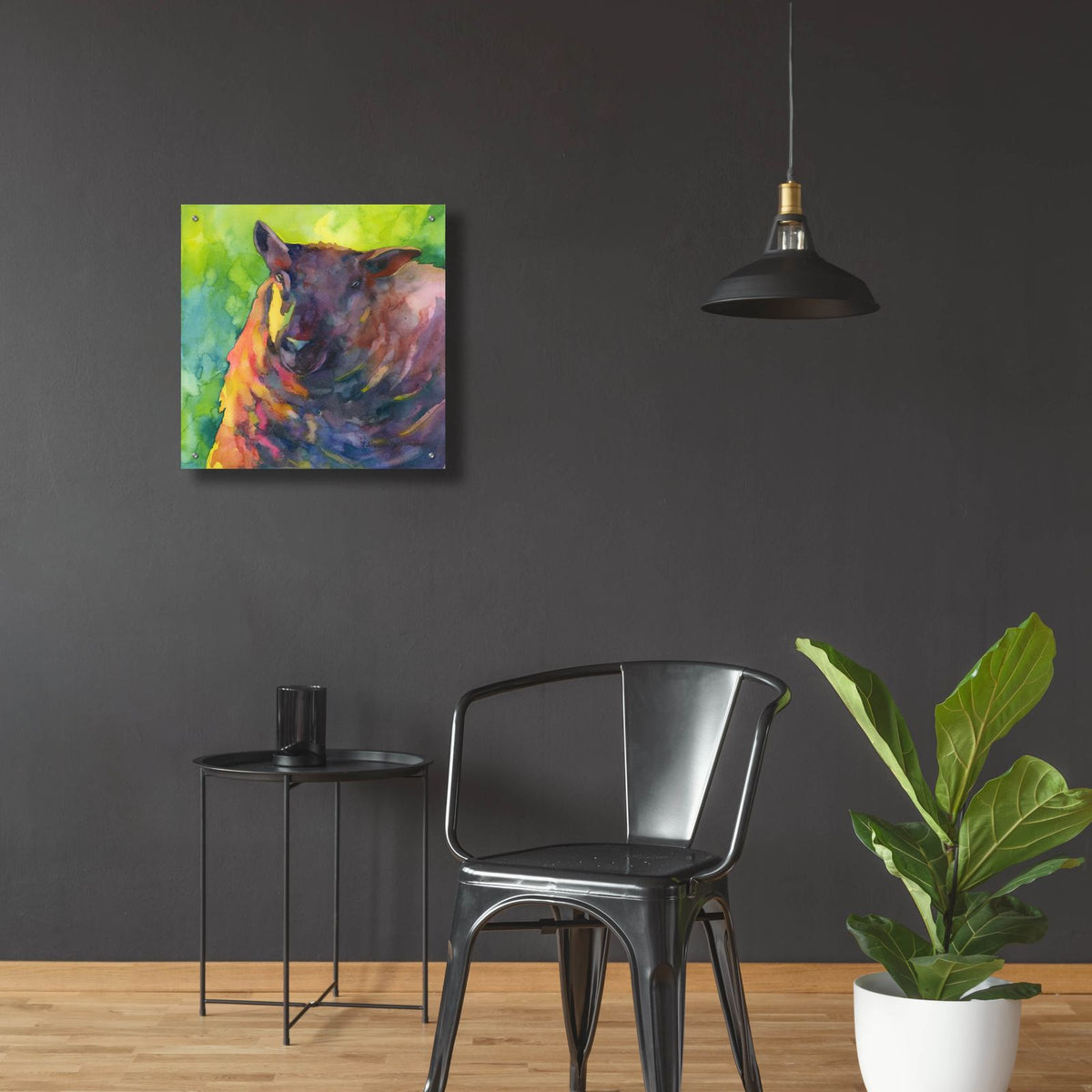 Baa Baa Black Sheep by Annelein Beukenkamp - 24x24 acrylic wall art in a room
