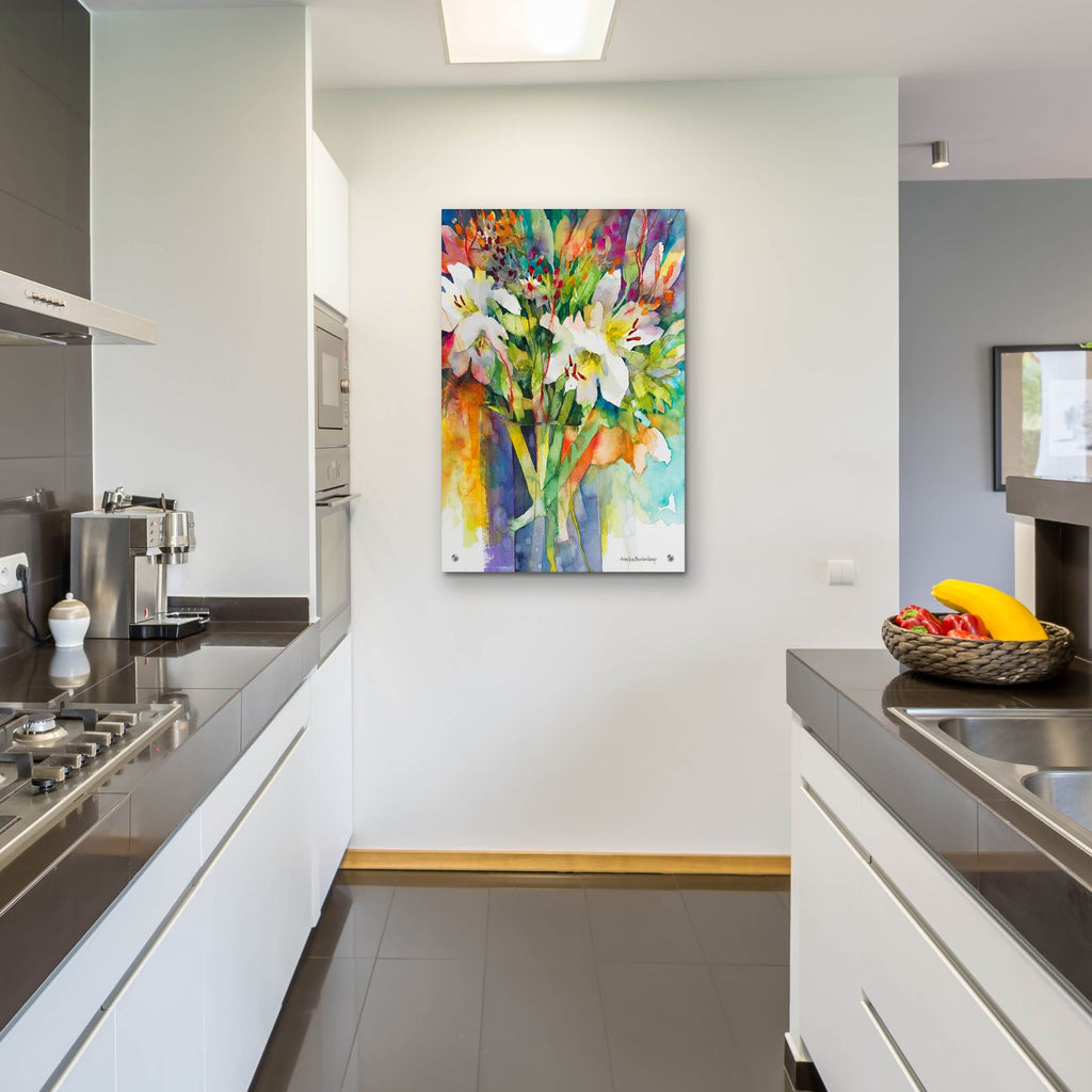 Berries Branches And Blooms by Annelein Beukenkamp - 24x36 acrylic wall art in a room