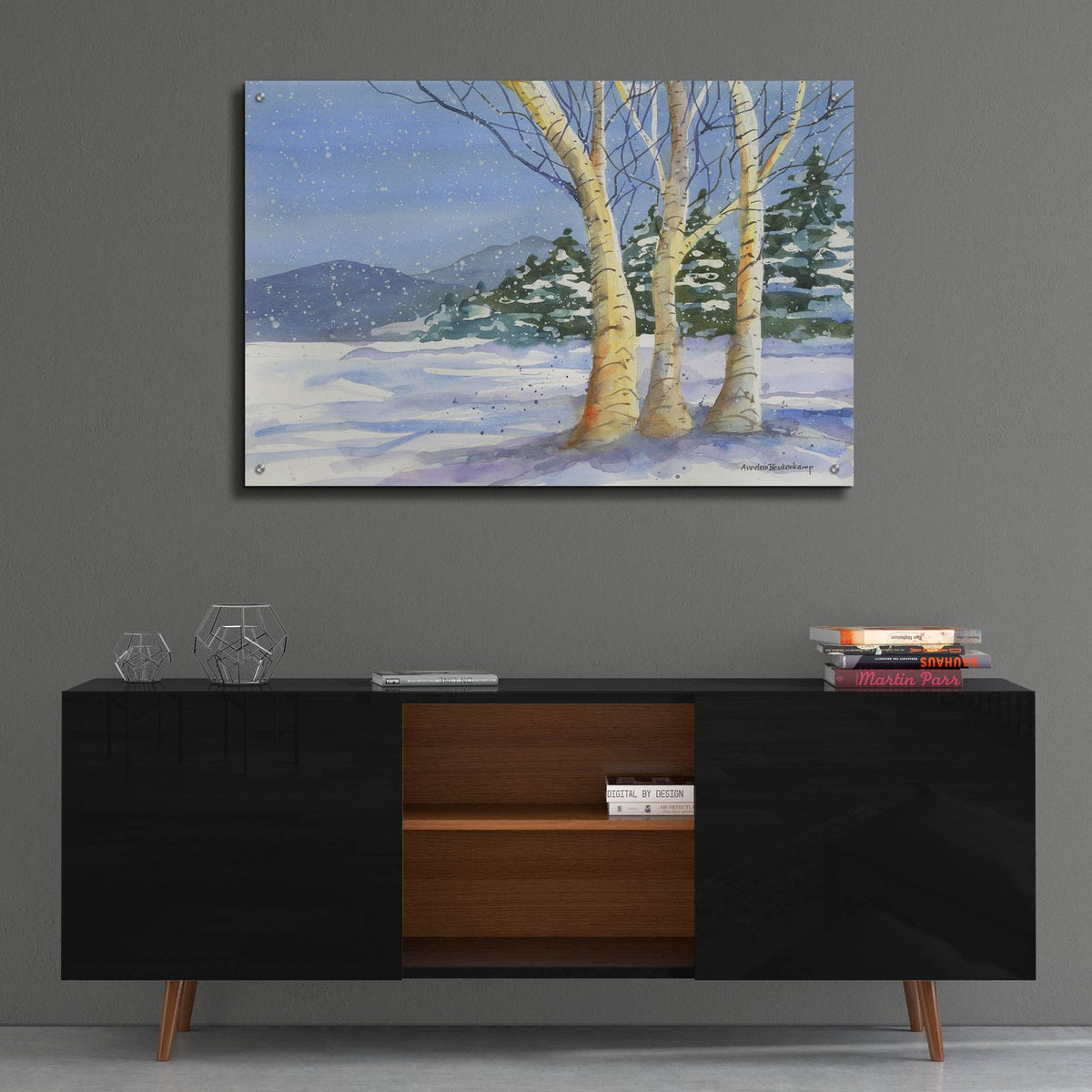 Birch 3 by Annelein Beukenkamp - 36x24 acrylic wall art in a room