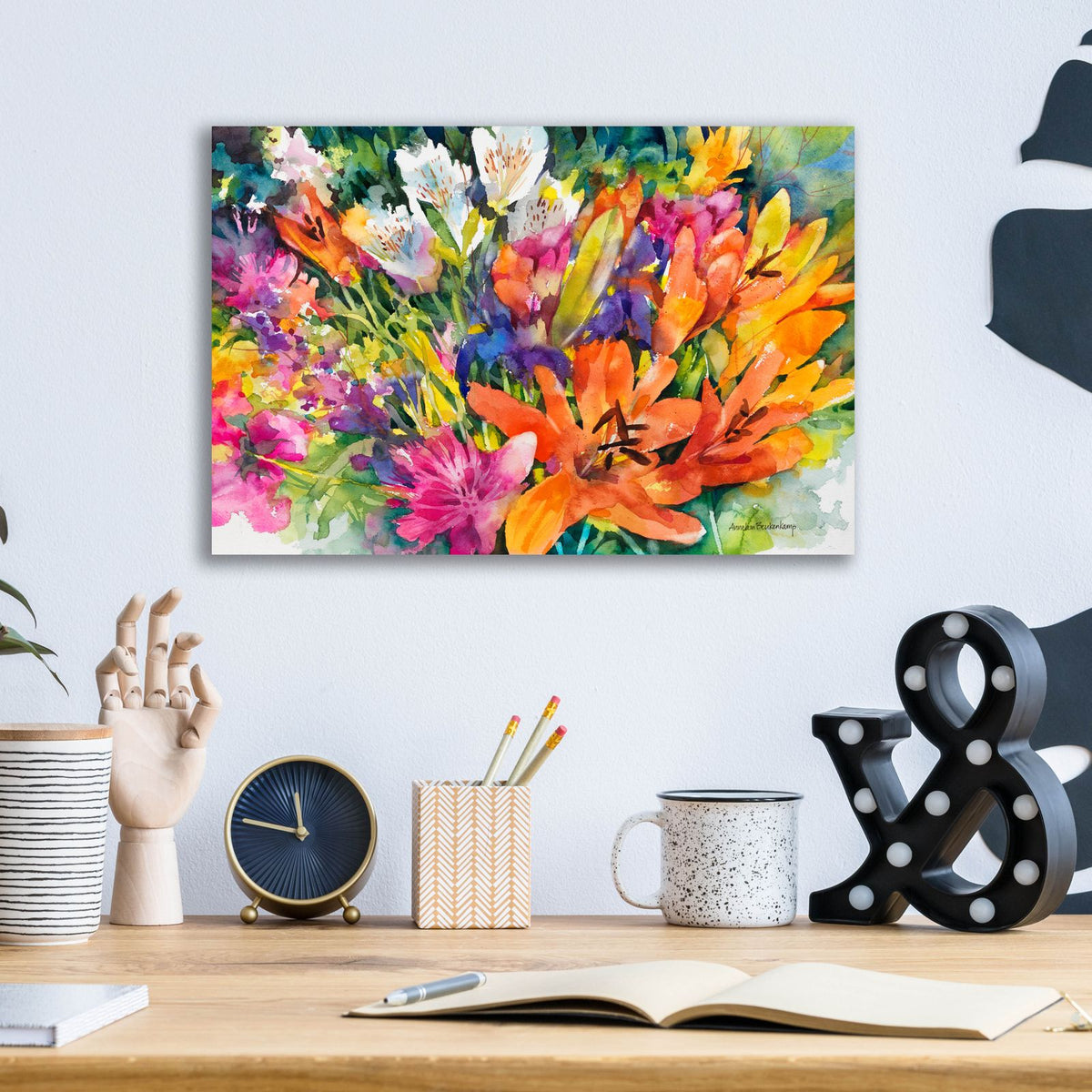 Blooming Group by Annelein Beukenkamp - 16x12 acrylic wall art in a room