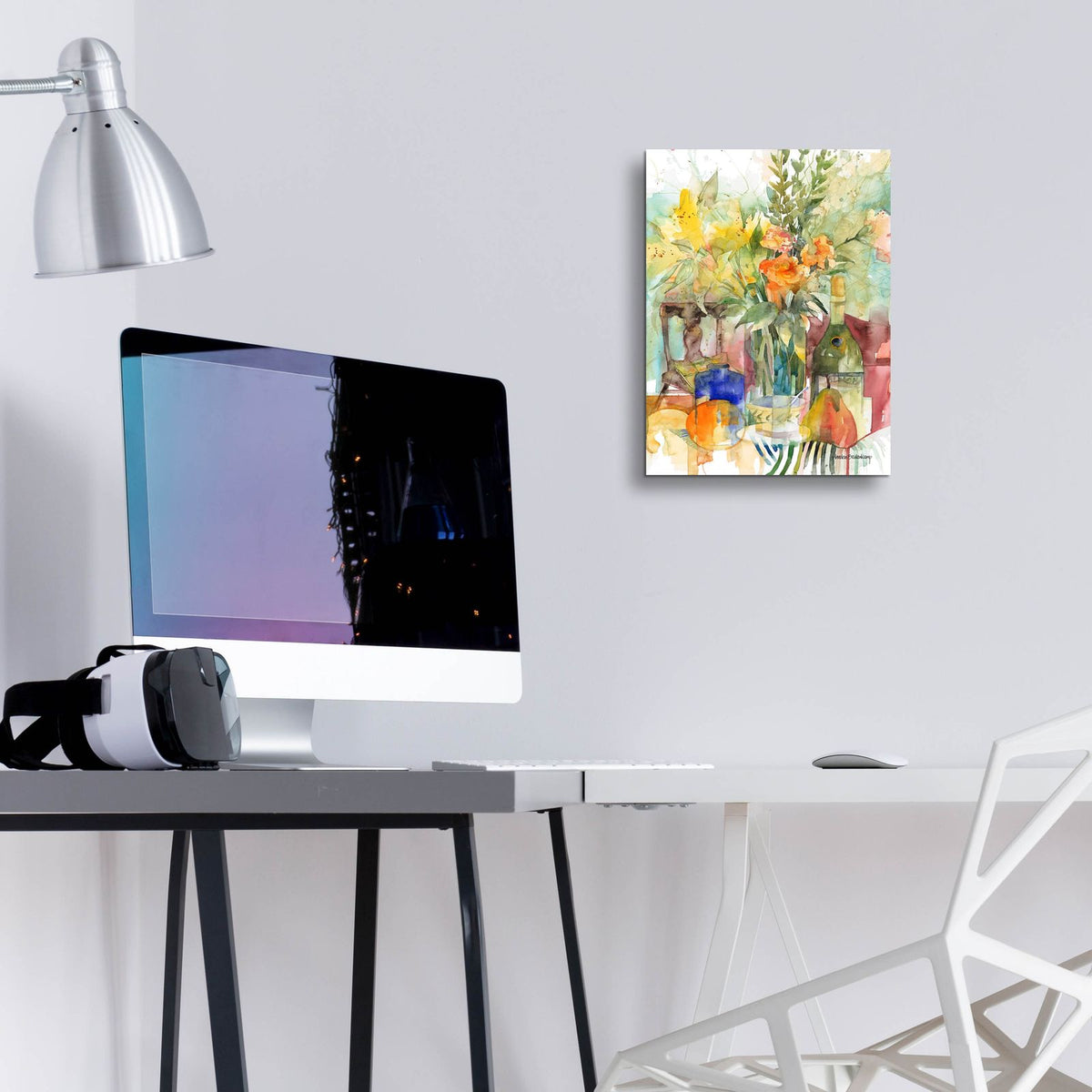 Blue Bottle by Annelein Beukenkamp - 12x16 acrylic wall art in a room