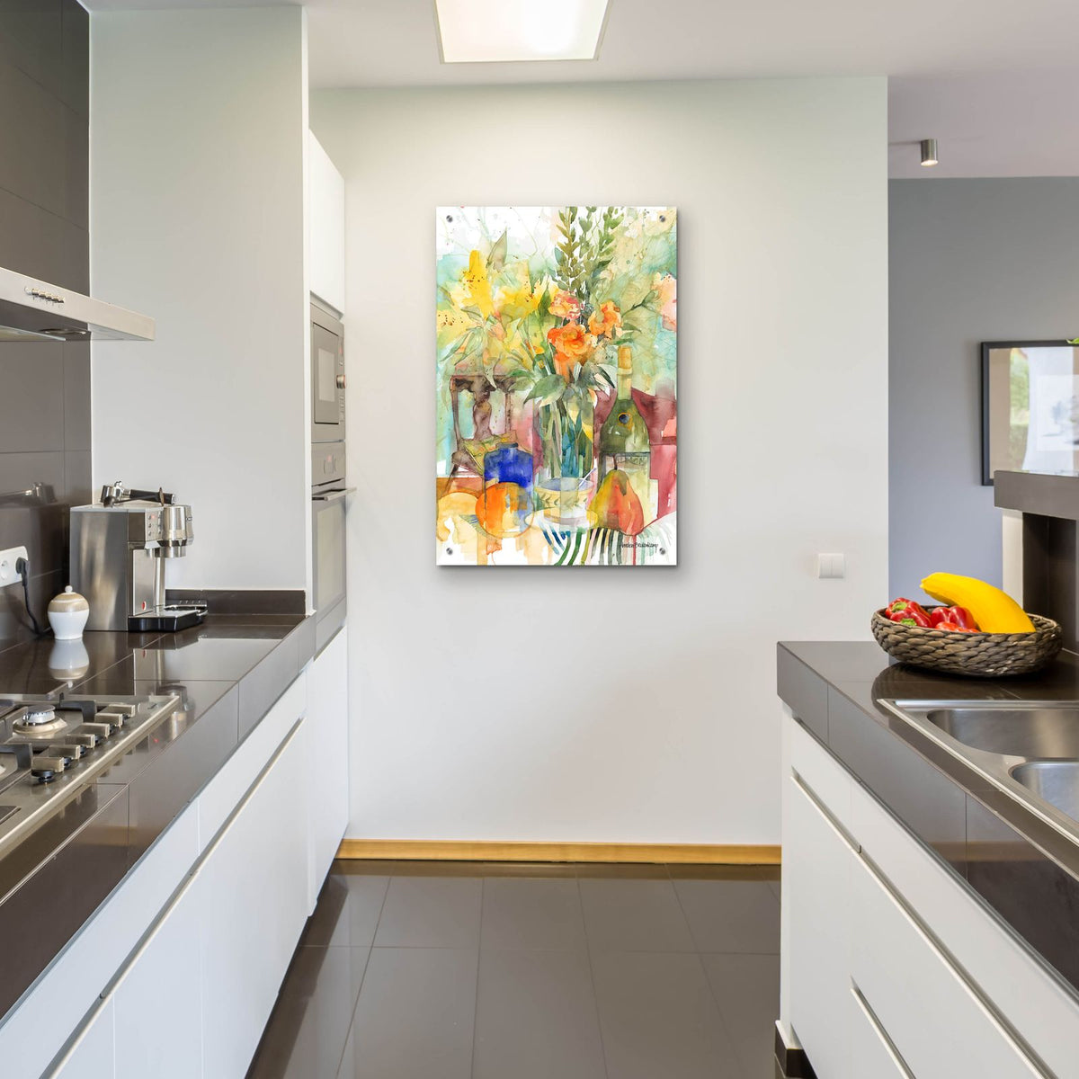 Blue Bottle by Annelein Beukenkamp - 24x36 acrylic wall art in a room