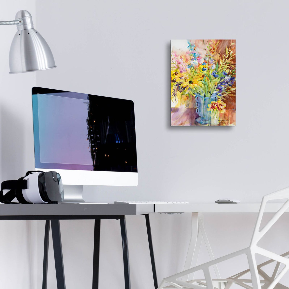 Blue Vase by Annelein Beukenkamp - 12x16 acrylic wall art in a room