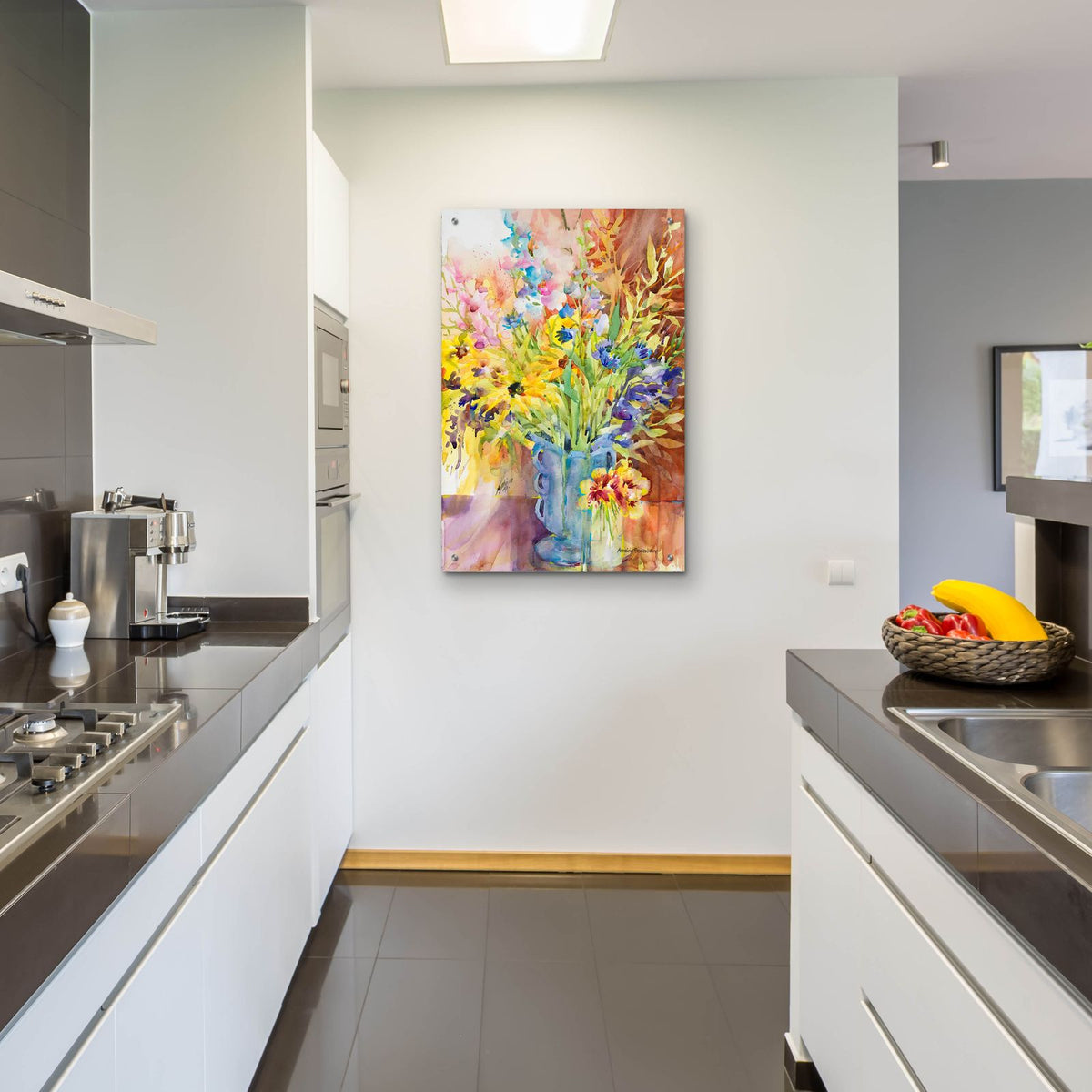 Blue Vase by Annelein Beukenkamp - 24x36 acrylic wall art in a room