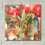 Epic Art 'Bottles & Blooms'  by Annelein Beukenkamp Acrylic Glass Wall Art,12x12