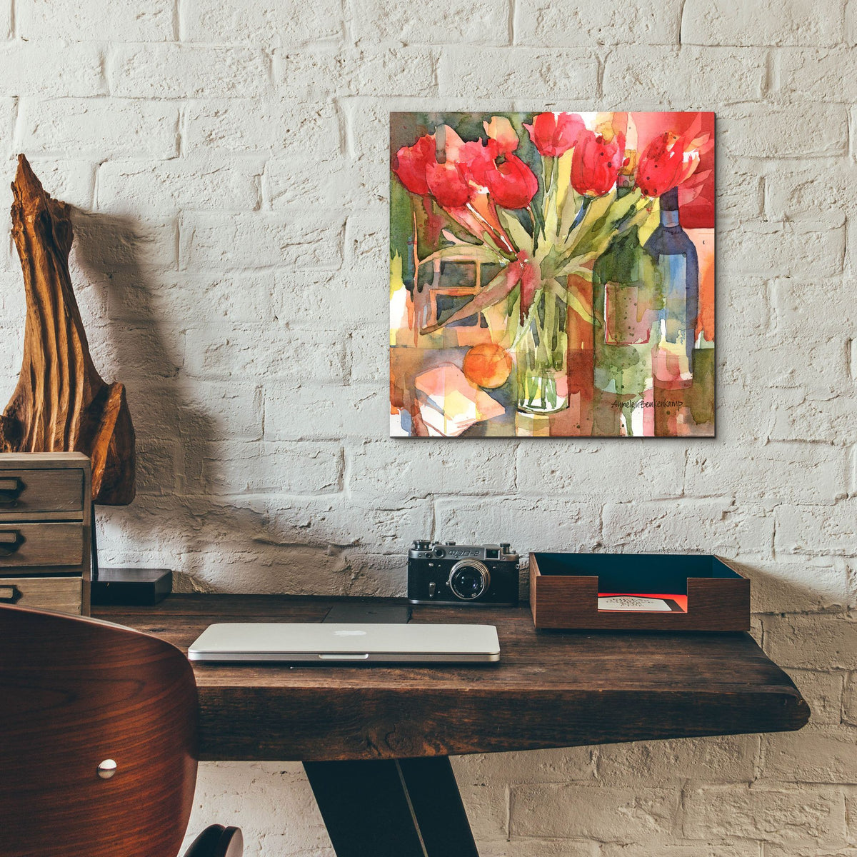 Epic Art 'Bottles & Blooms'  by Annelein Beukenkamp Acrylic Glass Wall Art,12x12