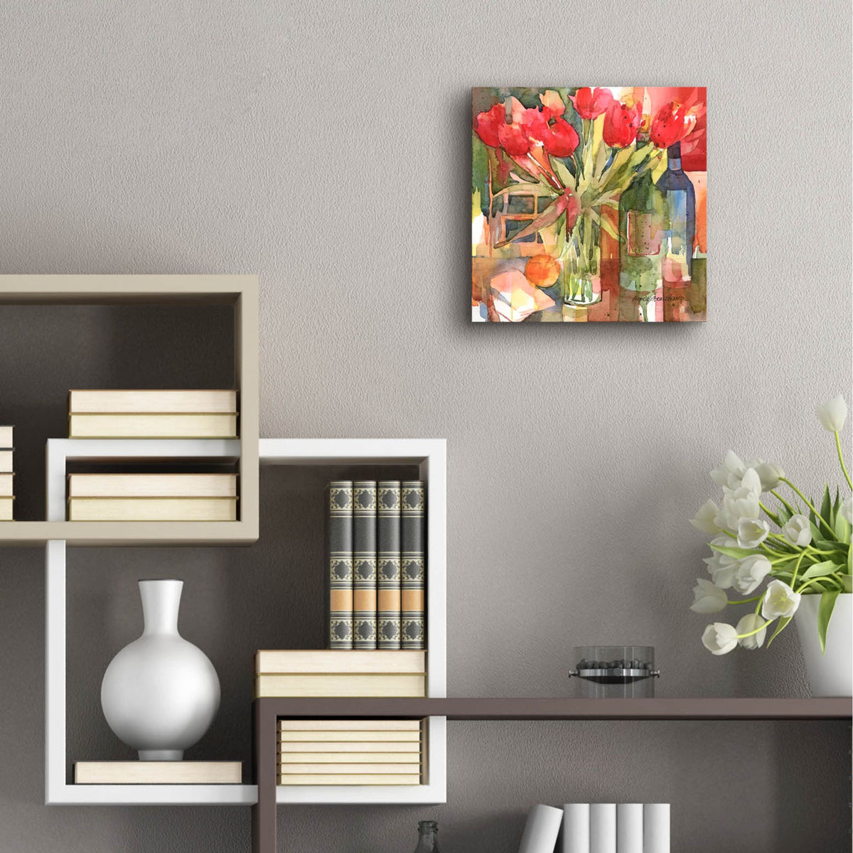 Epic Art 'Bottles & Blooms'  by Annelein Beukenkamp Acrylic Glass Wall Art,12x12